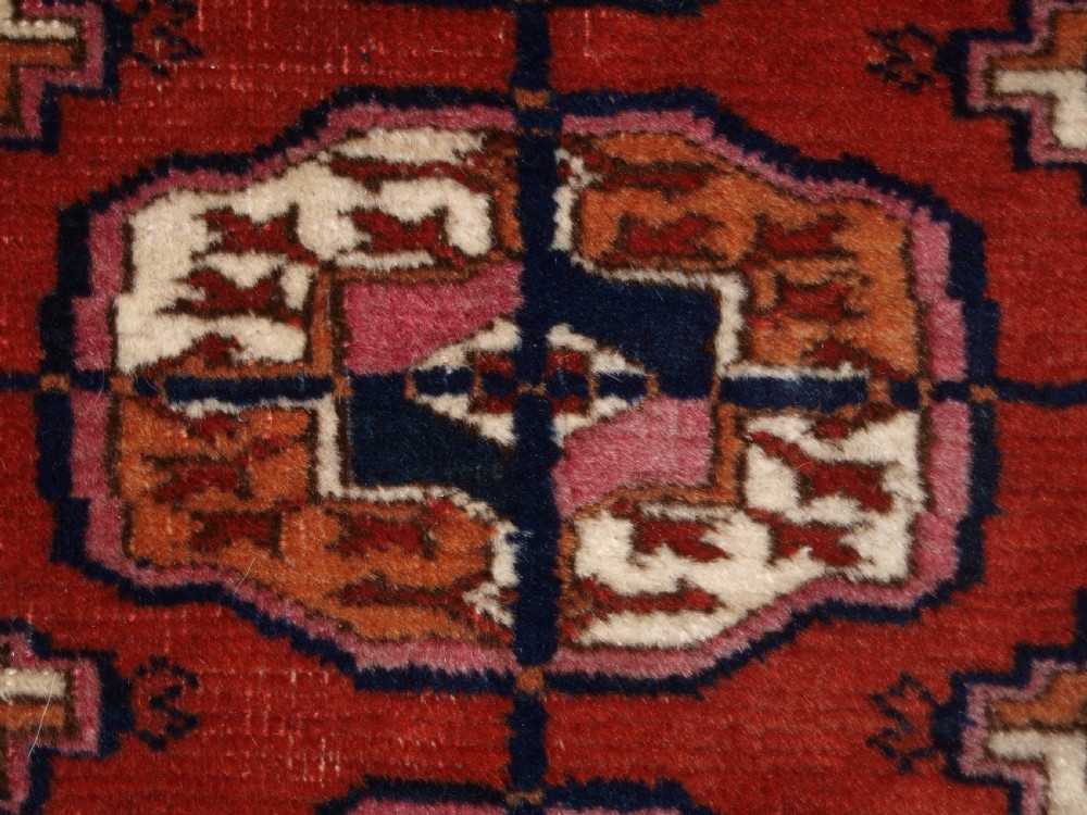 ANTIQUE TEKKE TURKMEN RUG OF SMALL SQUARE SIZE, CIRCA 1900. View IX