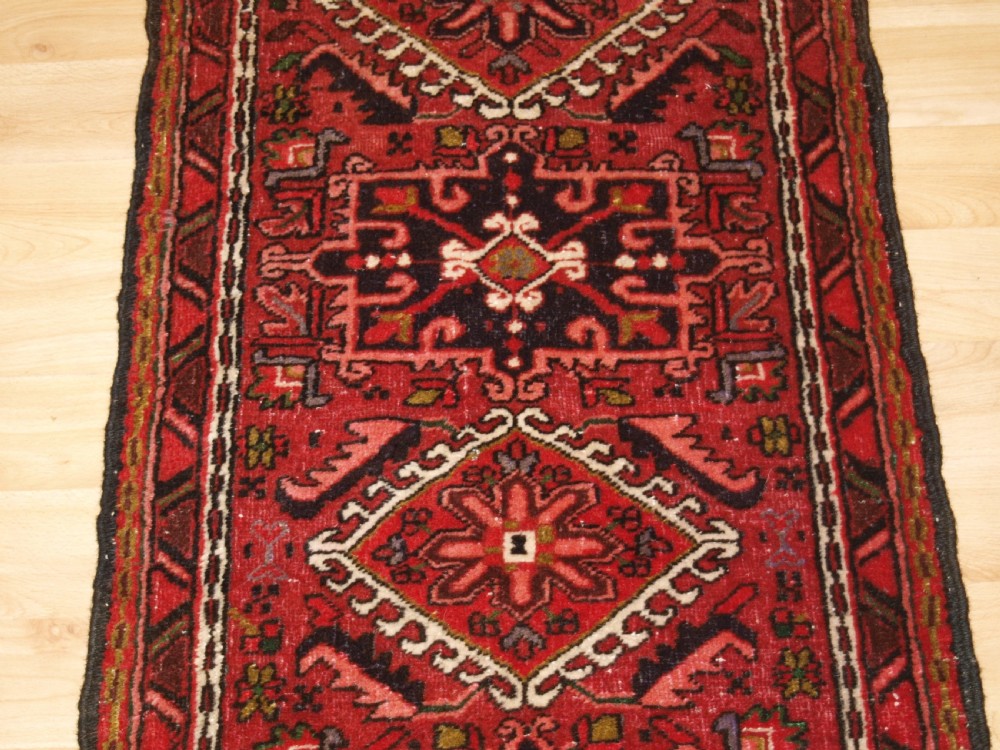 OLD KARAJA NARROW RUNNER OF TRADITIONAL DESIGN, SMALL SIZE, CIRCA 1920. View III