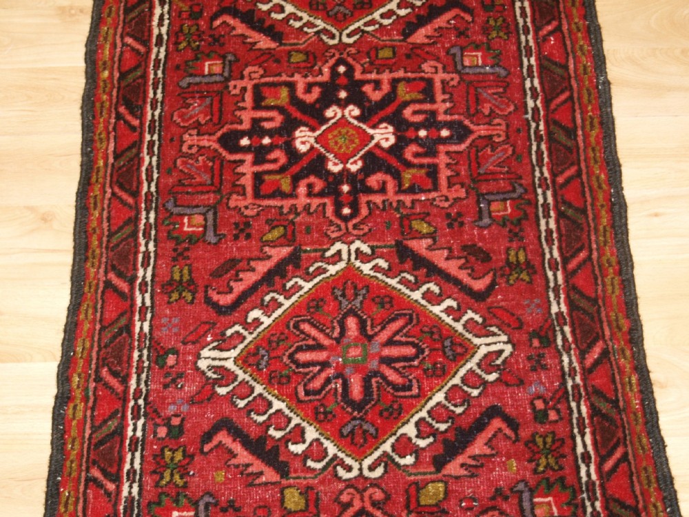 OLD KARAJA NARROW RUNNER OF TRADITIONAL DESIGN, SMALL SIZE, CIRCA 1920. View IV