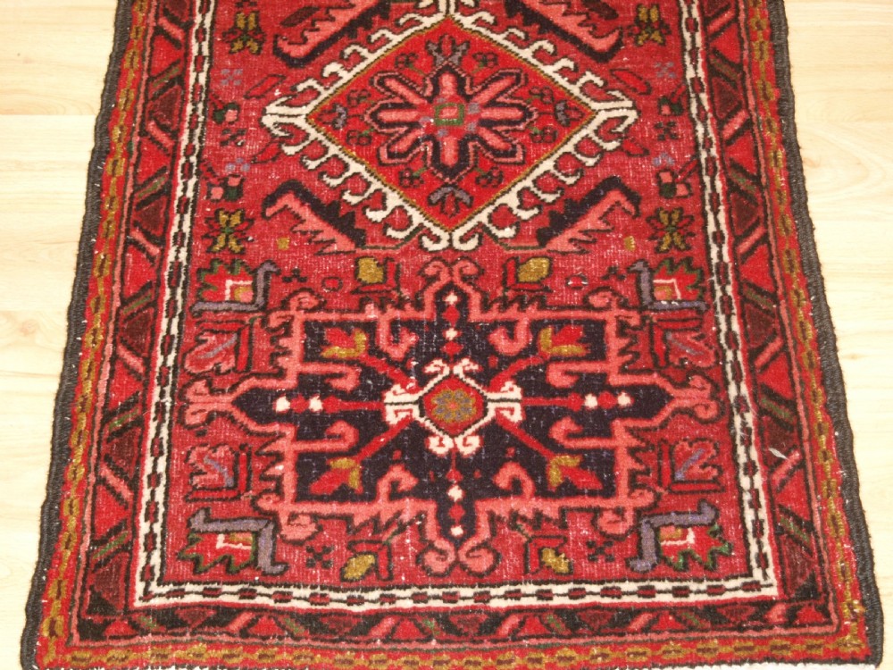 OLD KARAJA NARROW RUNNER OF TRADITIONAL DESIGN, SMALL SIZE, CIRCA 1920. View V