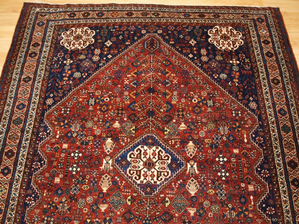 ANTIQUE ABEDEH VILLAGE RUG, TRIBAL DESIGN, SUPERB COLOUR, CIRCA 1920. View IV