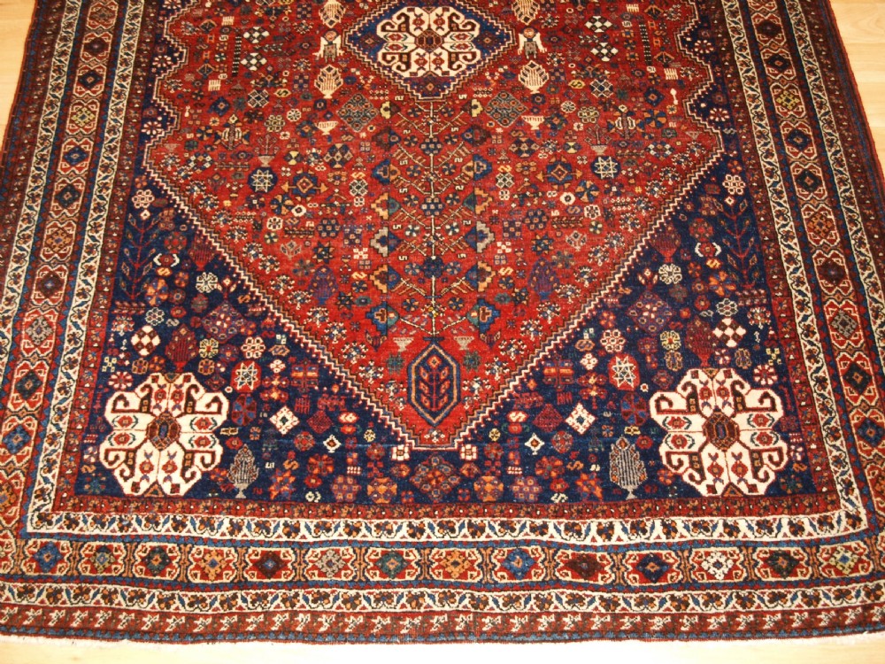 ANTIQUE ABEDEH VILLAGE RUG, TRIBAL DESIGN, SUPERB COLOUR, CIRCA 1920. View VI