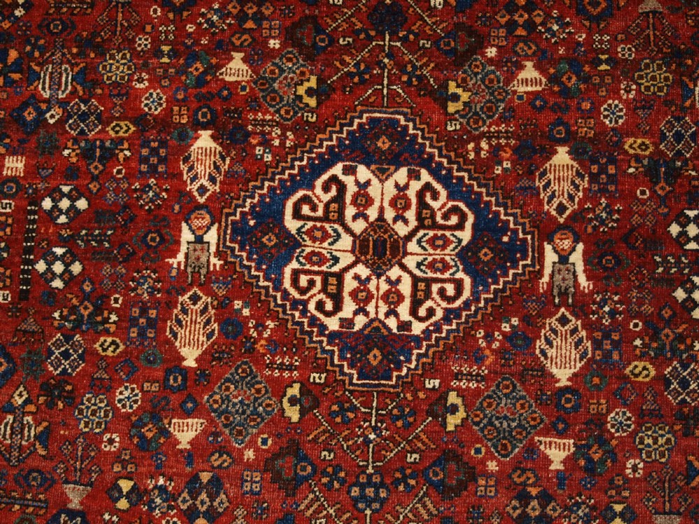 ANTIQUE ABEDEH VILLAGE RUG, TRIBAL DESIGN, SUPERB COLOUR, CIRCA 1920. View VIII