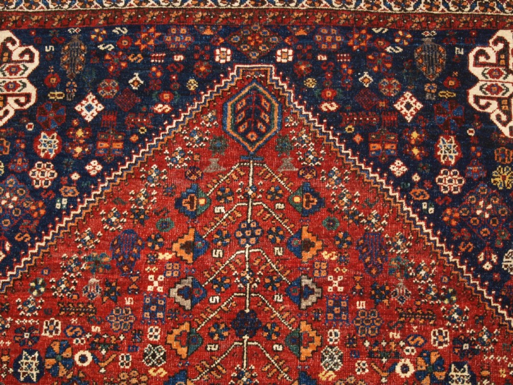 ANTIQUE ABEDEH VILLAGE RUG, TRIBAL DESIGN, SUPERB COLOUR, CIRCA 1920. View IX