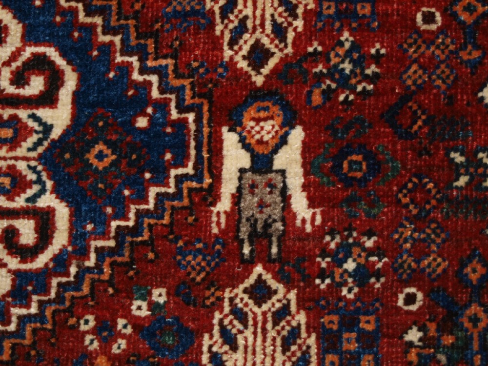 ANTIQUE ABEDEH VILLAGE RUG, TRIBAL DESIGN, SUPERB COLOUR, CIRCA 1920. View X
