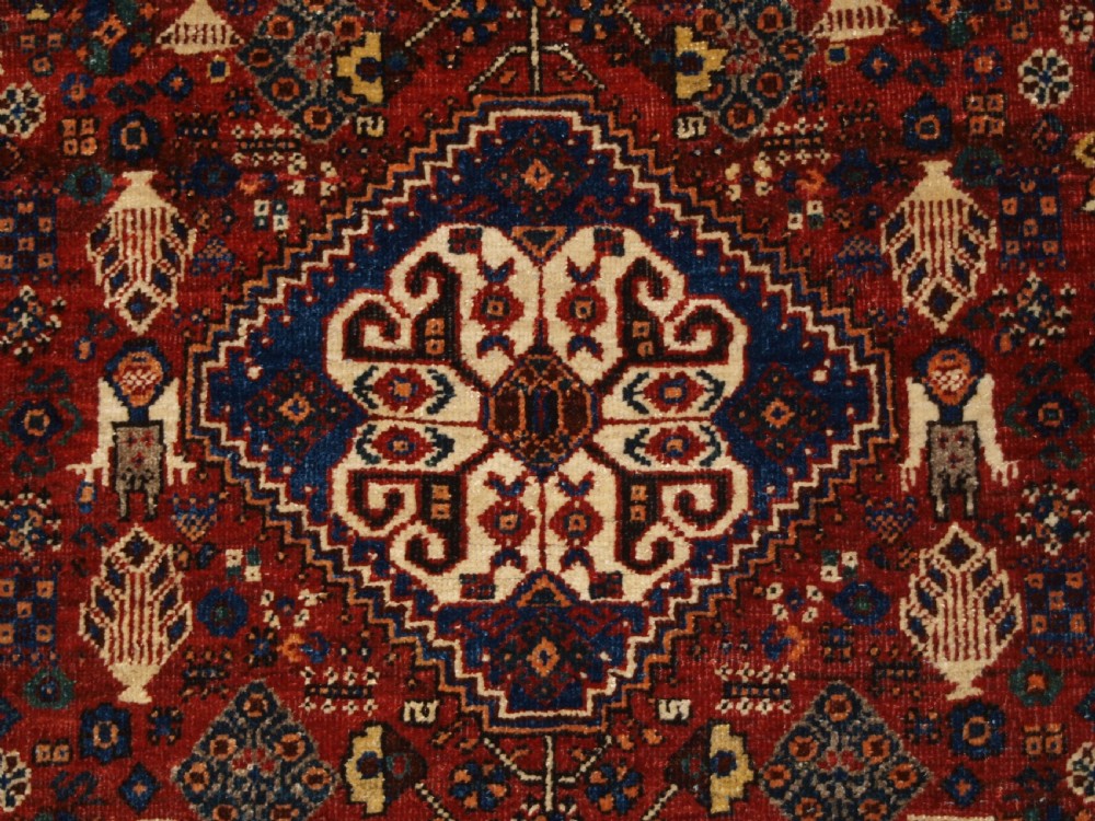 ANTIQUE ABEDEH VILLAGE RUG, TRIBAL DESIGN, SUPERB COLOUR, CIRCA 1920. View XI