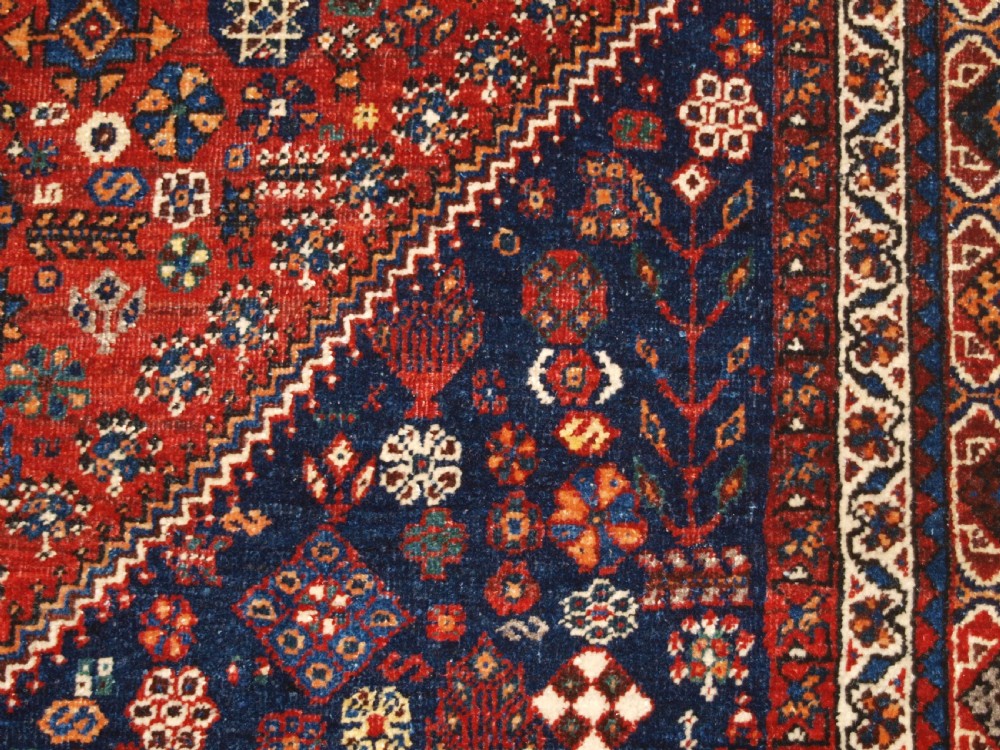 ANTIQUE ABEDEH VILLAGE RUG, TRIBAL DESIGN, SUPERB COLOUR, CIRCA 1920. View XII