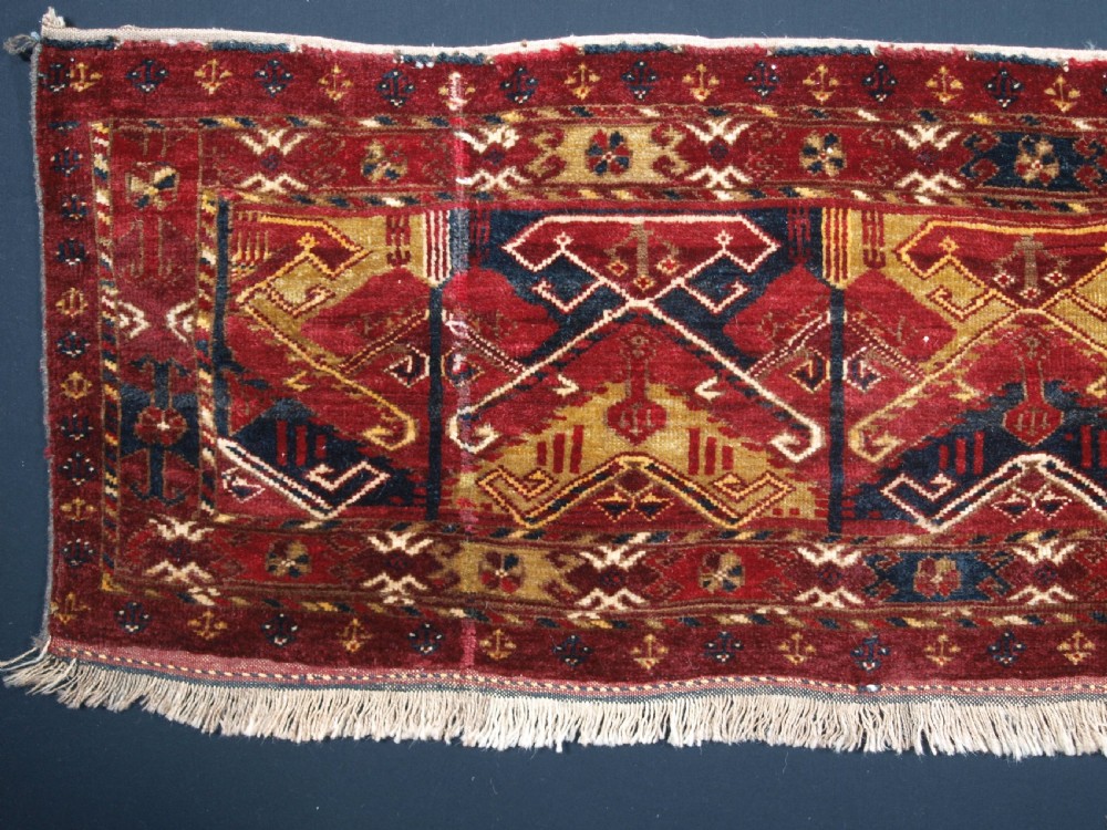 ANTIQUE ERSARI BESHIR TURKMEN TORBA, UNUSUAL DESIGN, CIRCA 1900. View III