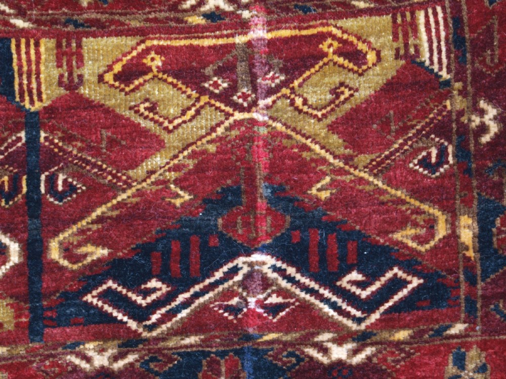 ANTIQUE ERSARI BESHIR TURKMEN TORBA, UNUSUAL DESIGN, CIRCA 1900. View VII