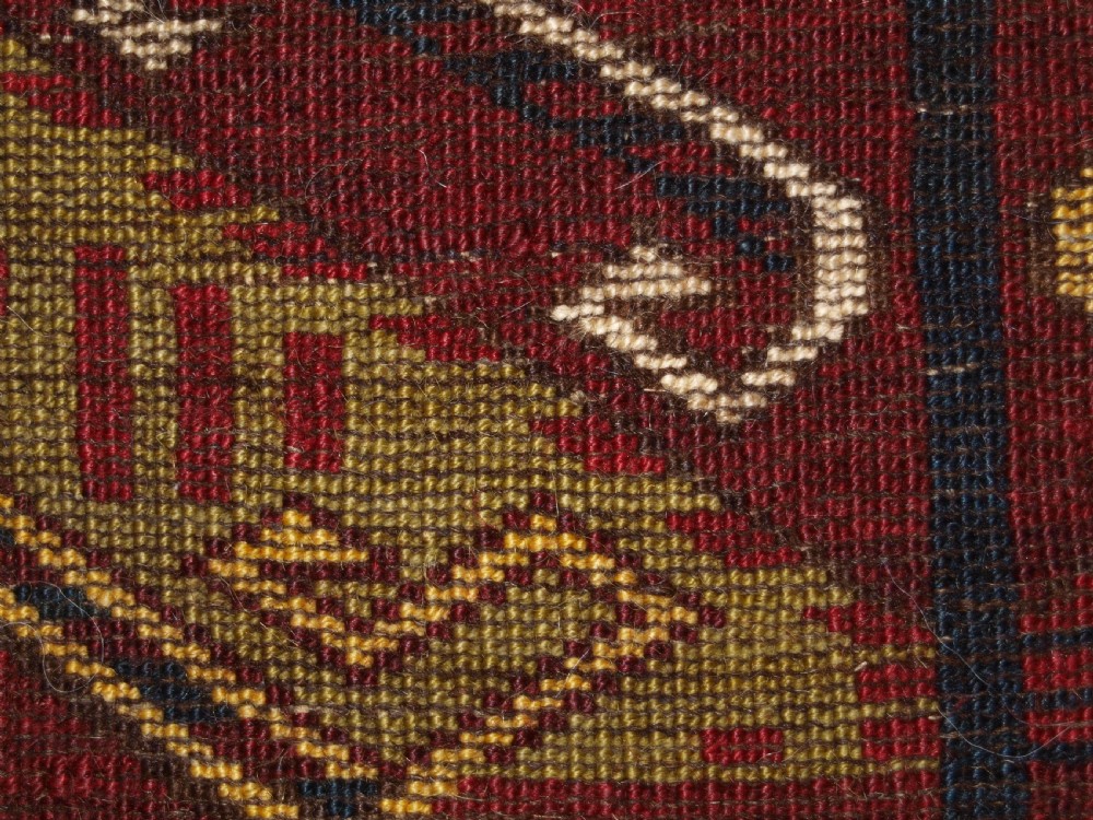 ANTIQUE ERSARI BESHIR TURKMEN TORBA, UNUSUAL DESIGN, CIRCA 1900. View VIII