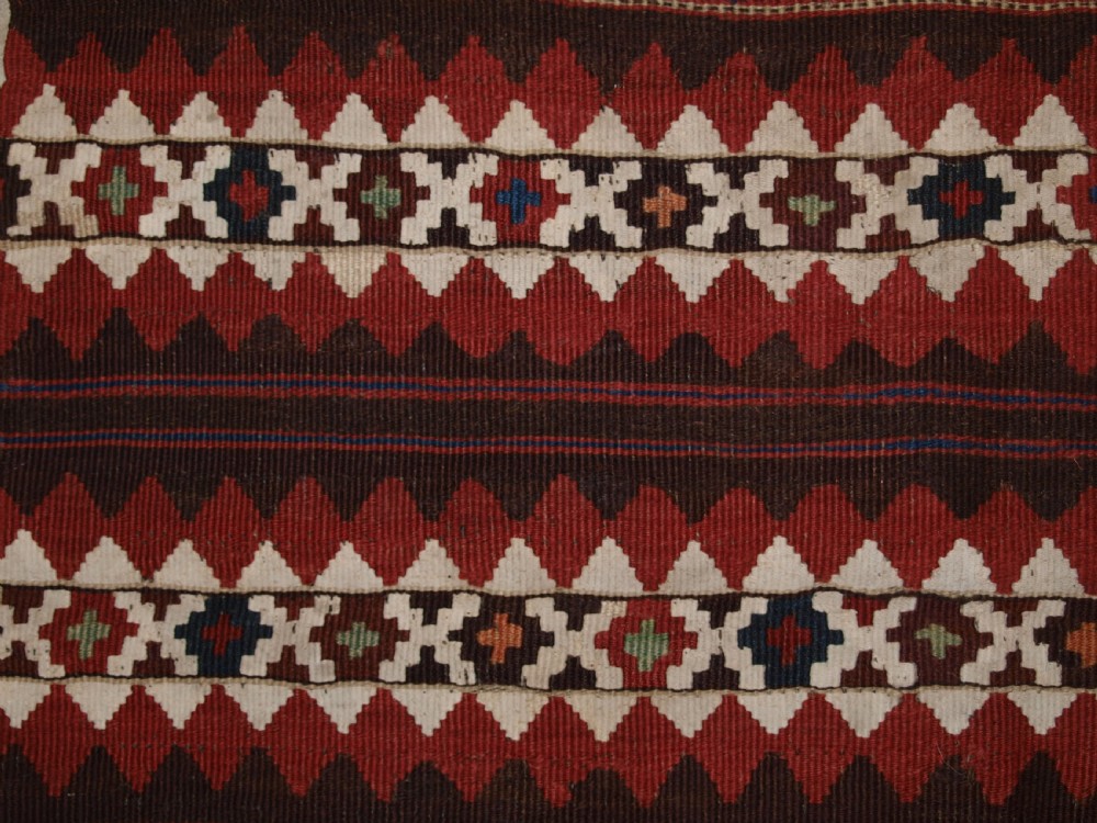 ANTIQUE ANATOLIAN MALATYA CHUVAL KILIM, SUPERB TRADITIONAL COLOUR AND DESIGN, CIRCA 1900. View VIII