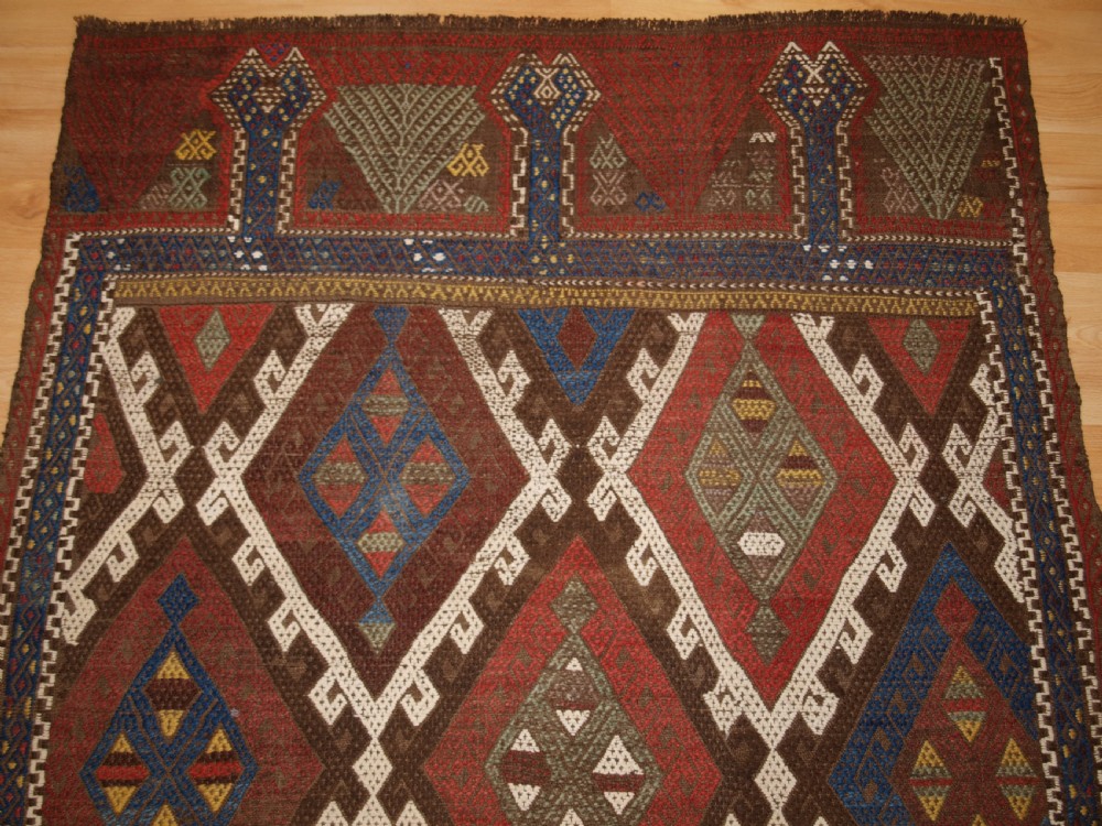 ANTIQUE TURKISH KONYA REGION CICIM PANEL, OUTSTANDING CONDITION, CIRCA 1900. View III