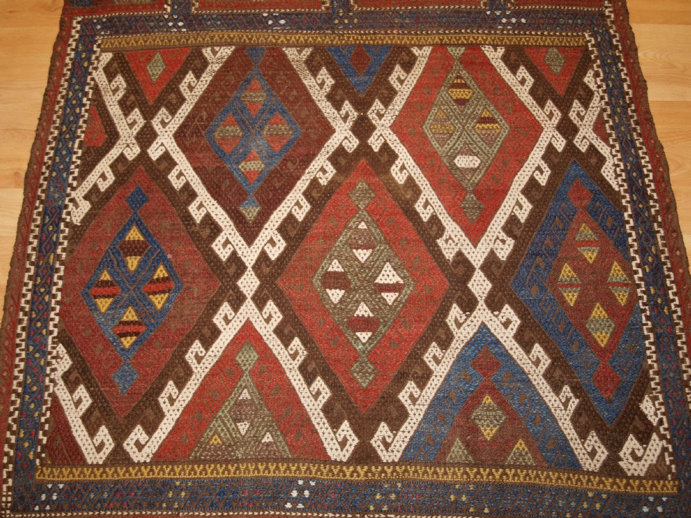 ANTIQUE TURKISH KONYA REGION CICIM PANEL, OUTSTANDING CONDITION, CIRCA 1900. View IV