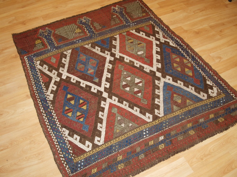 ANTIQUE TURKISH KONYA REGION CICIM PANEL, OUTSTANDING CONDITION, CIRCA 1900. View VI