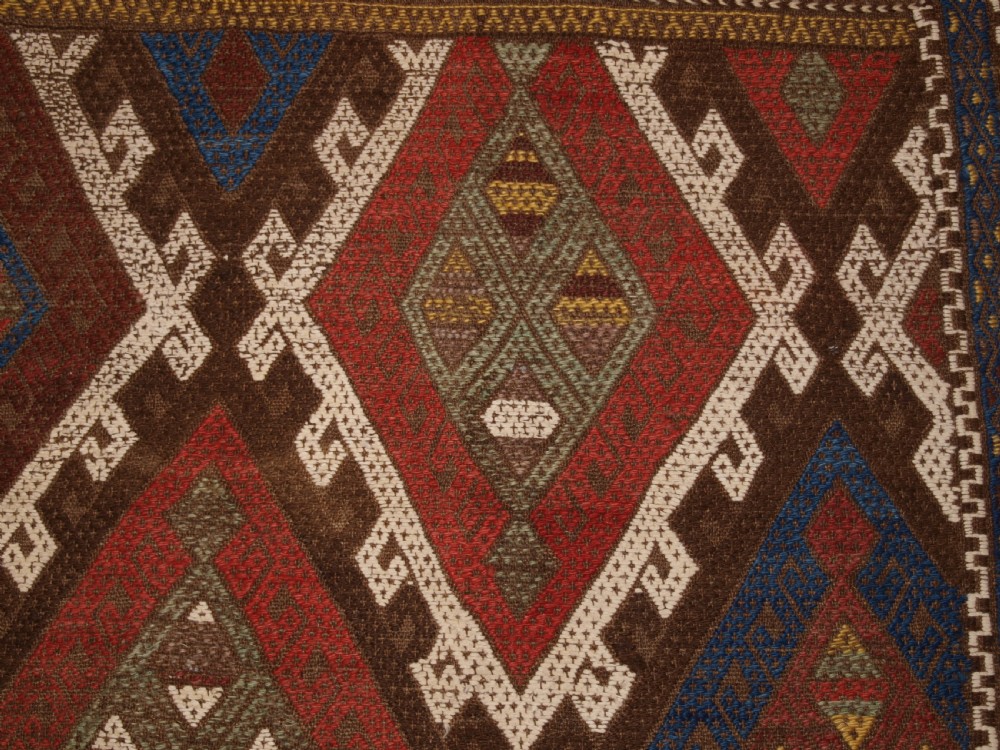 ANTIQUE TURKISH KONYA REGION CICIM PANEL, OUTSTANDING CONDITION, CIRCA 1900. View X