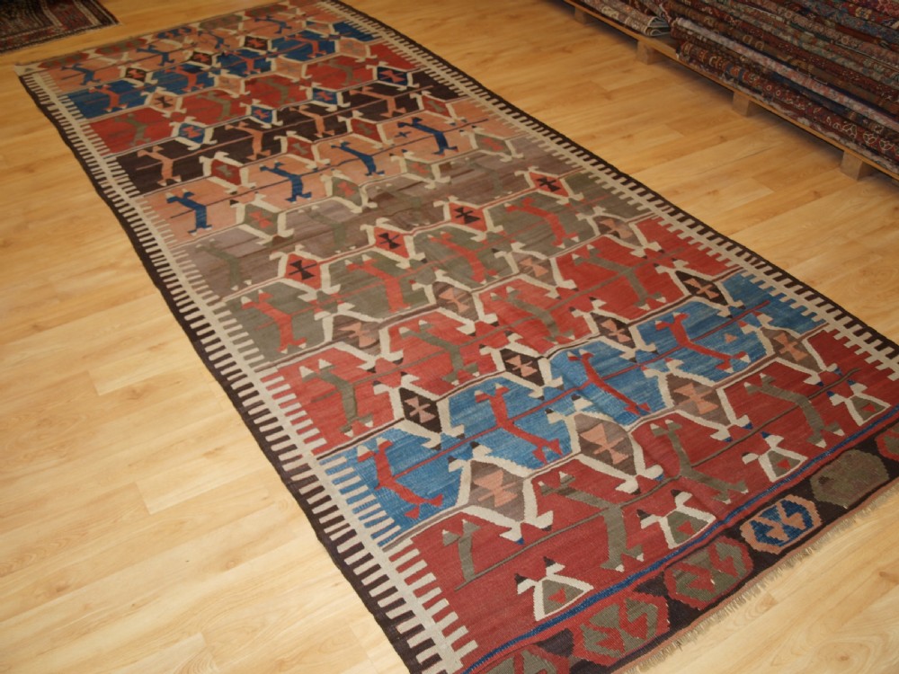 ANTIQUE TURKISH KONYA REGION KILIM, SUPERB COLOURS, CIRCA 1880. View II