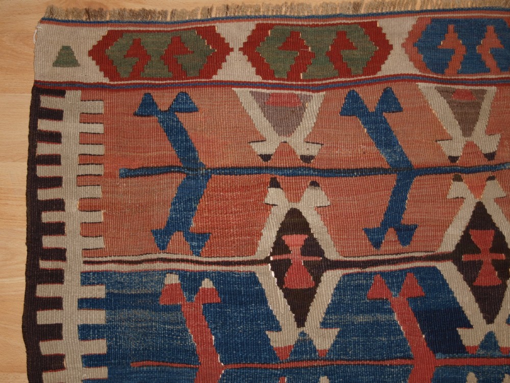 ANTIQUE TURKISH KONYA REGION KILIM, SUPERB COLOURS, CIRCA 1880. View III
