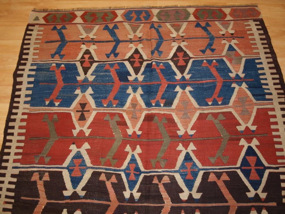 ANTIQUE TURKISH KONYA REGION KILIM, SUPERB COLOURS, CIRCA 1880. View IV