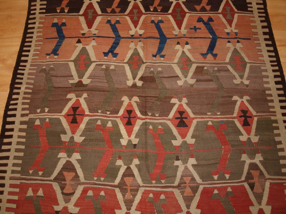 ANTIQUE TURKISH KONYA REGION KILIM, SUPERB COLOURS, CIRCA 1880. View VI