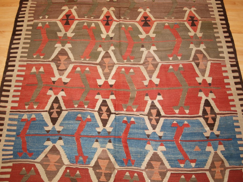 ANTIQUE TURKISH KONYA REGION KILIM, SUPERB COLOURS, CIRCA 1880. View VII