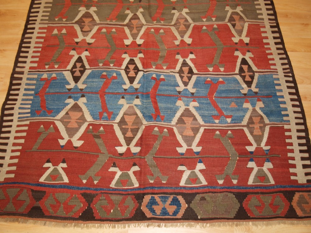 ANTIQUE TURKISH KONYA REGION KILIM, SUPERB COLOURS, CIRCA 1880. View VIII