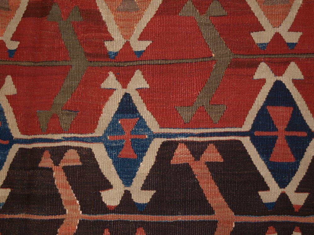 ANTIQUE TURKISH KONYA REGION KILIM, SUPERB COLOURS, CIRCA 1880. View X