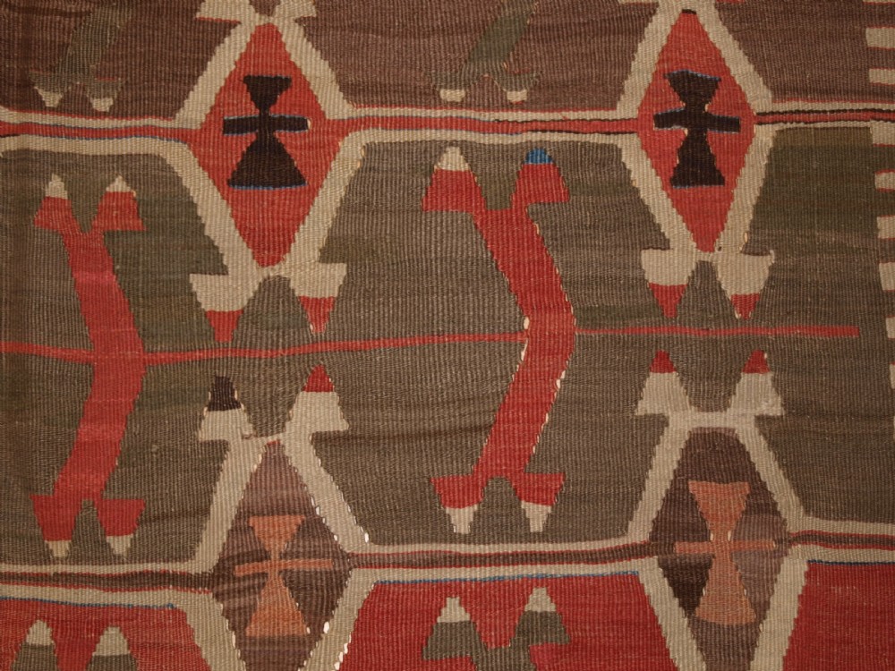 ANTIQUE TURKISH KONYA REGION KILIM, SUPERB COLOURS, CIRCA 1880. View XI