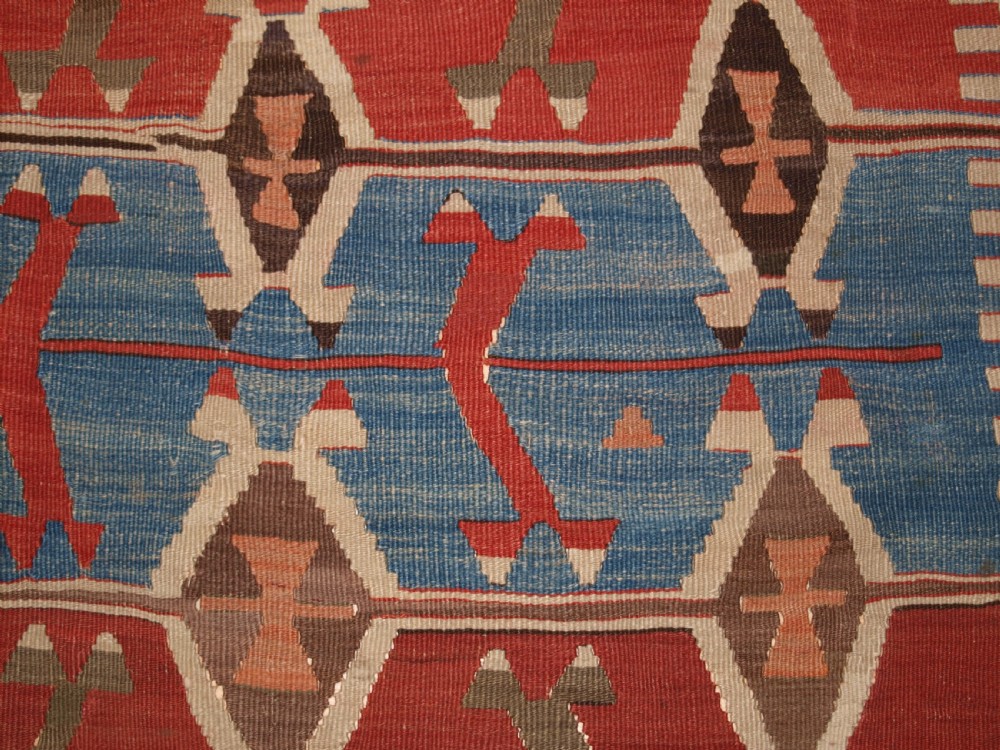 ANTIQUE TURKISH KONYA REGION KILIM, SUPERB COLOURS, CIRCA 1880. View XII