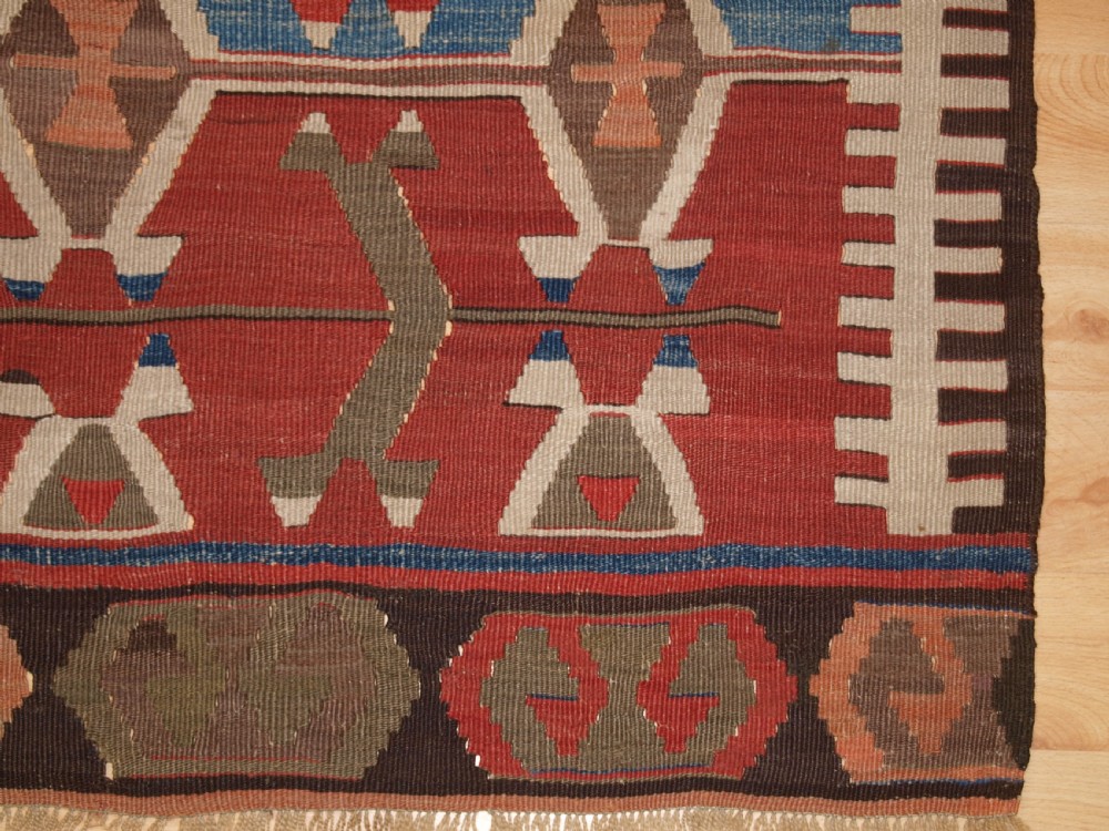 ANTIQUE TURKISH KONYA REGION KILIM, SUPERB COLOURS, CIRCA 1880. View XIII