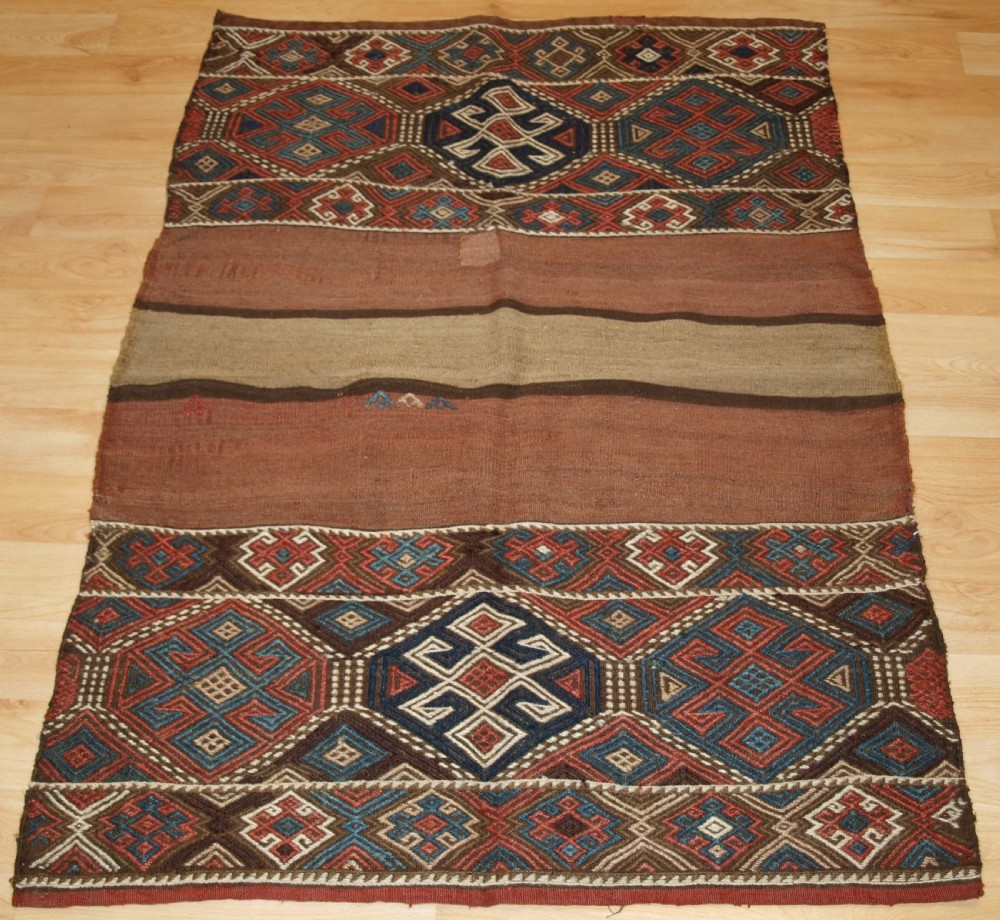 ANTIQUE TURKISH EAST ANATOLIAN MAFRASH PANEL KILIM, CICIM TECHNIQUE, CIRCA 1900.