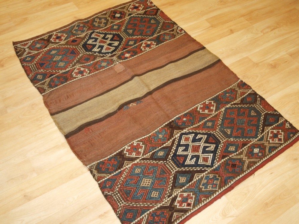 ANTIQUE TURKISH EAST ANATOLIAN MAFRASH PANEL KILIM, CICIM TECHNIQUE, CIRCA 1900. View II