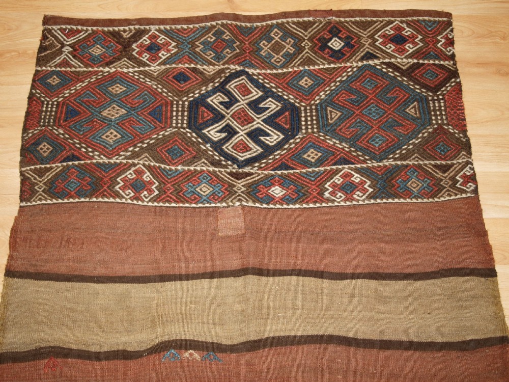 ANTIQUE TURKISH EAST ANATOLIAN MAFRASH PANEL KILIM, CICIM TECHNIQUE, CIRCA 1900. View IV