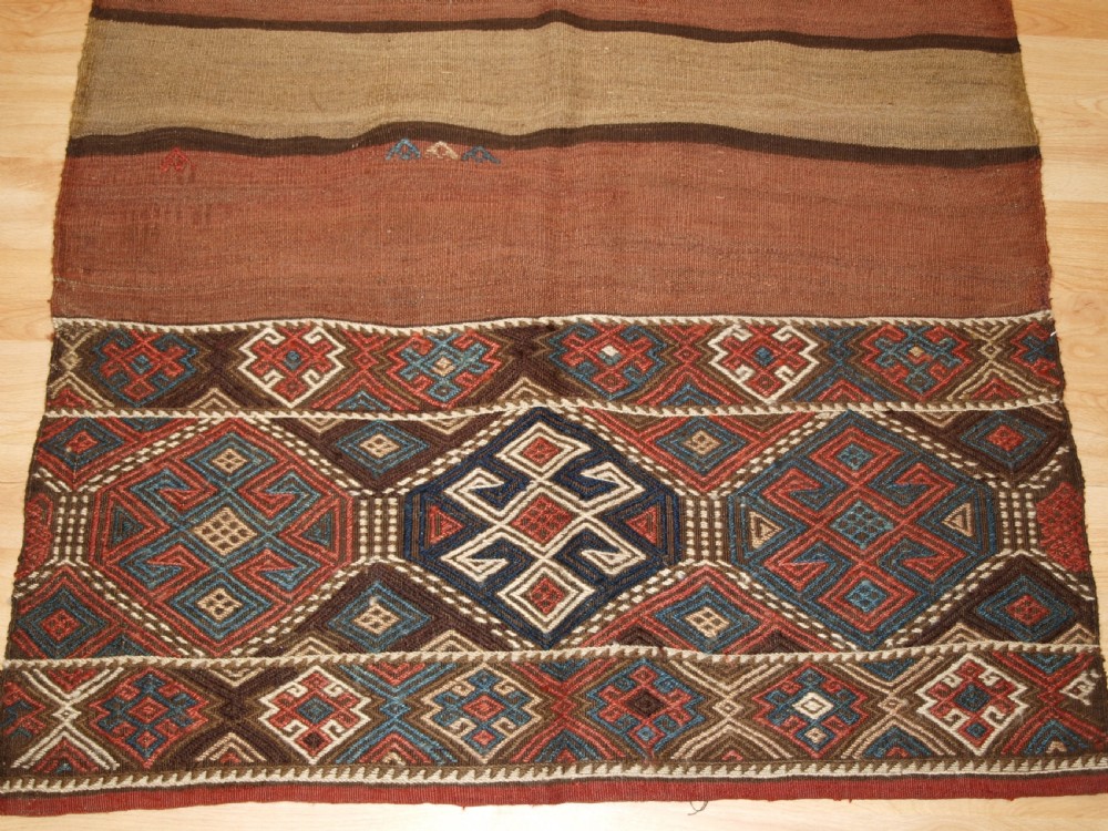 ANTIQUE TURKISH EAST ANATOLIAN MAFRASH PANEL KILIM, CICIM TECHNIQUE, CIRCA 1900. View VI