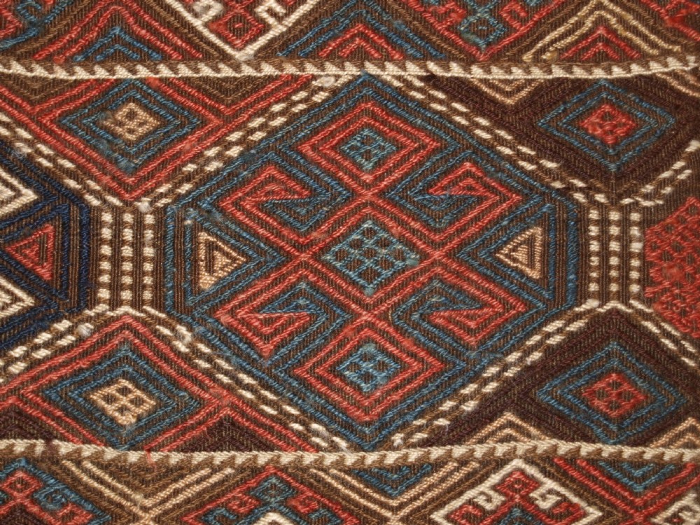 ANTIQUE TURKISH EAST ANATOLIAN MAFRASH PANEL KILIM, CICIM TECHNIQUE, CIRCA 1900. View X