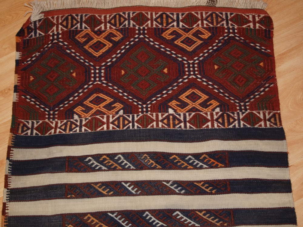 ANTIQUE TURKISH MALATYA REGION KILIM RUNNER IN CICIM TECHNIQUE, CIRCA 1920. View II