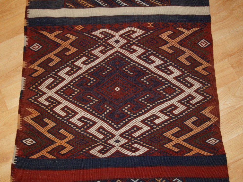 ANTIQUE TURKISH MALATYA REGION KILIM RUNNER IN CICIM TECHNIQUE, CIRCA 1920. View III