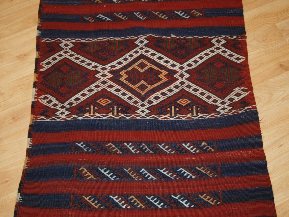 ANTIQUE TURKISH MALATYA REGION KILIM RUNNER IN CICIM TECHNIQUE, CIRCA 1920. View V