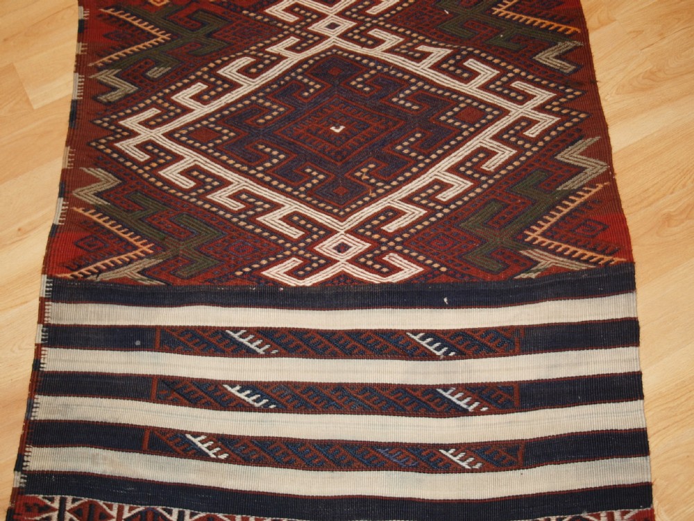 ANTIQUE TURKISH MALATYA REGION KILIM RUNNER IN CICIM TECHNIQUE, CIRCA 1920. View VII