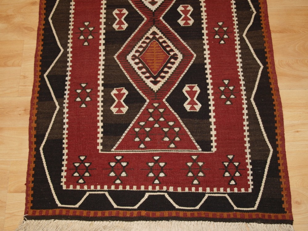OLD TURKISH KAYSERI PRAYER KILIM WITH SILVER METAL THREAD, CIRCA 1930 View V