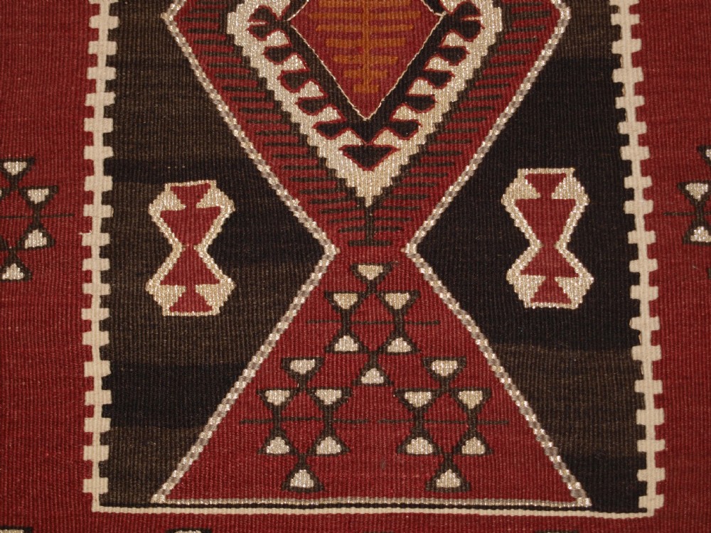 OLD TURKISH KAYSERI PRAYER KILIM WITH SILVER METAL THREAD, CIRCA 1930 View VIII