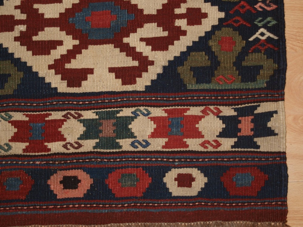 ANTIQUE SOUTH EAST CAUCASIAN OR SHAHSAVAN MAFRASH END PANEL, CIRCA 1900. View III