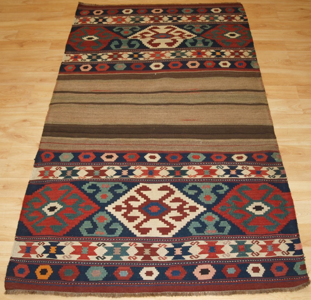 ANTIQUE CAUCASIAN OR SHAHSAVAN MAFRASH PANEL KILIM, CIRCA 1900.
