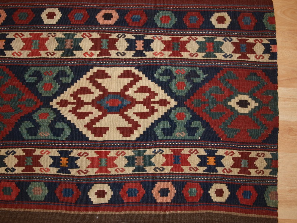 ANTIQUE CAUCASIAN OR SHAHSAVAN MAFRASH PANEL KILIM, CIRCA 1900. View VI
