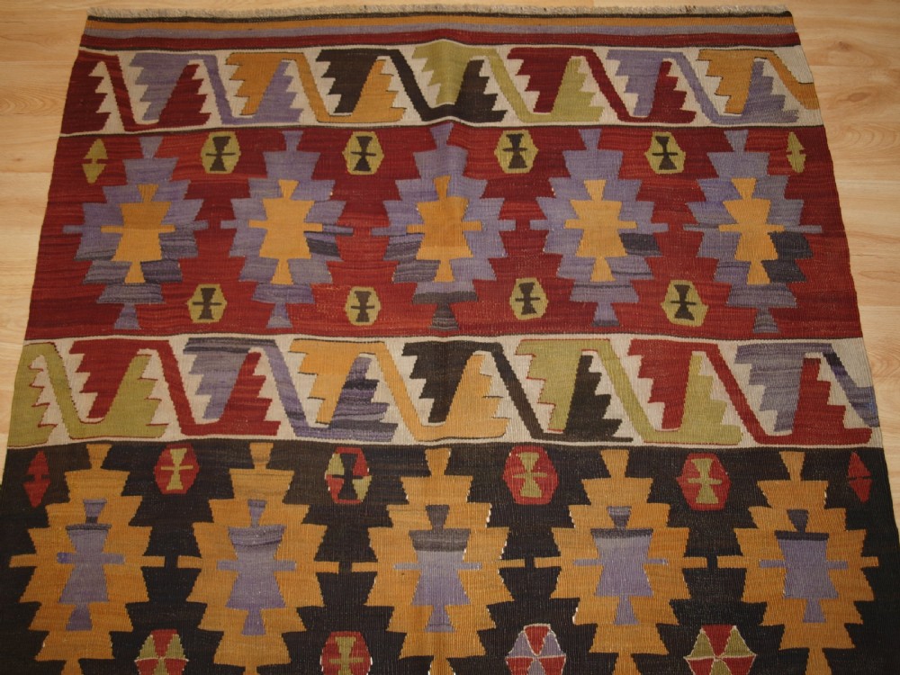 OLD TURKISH ANATOLIAN KILIM OF TRADITIONAL DESIGN, CIRCA 1930. View III