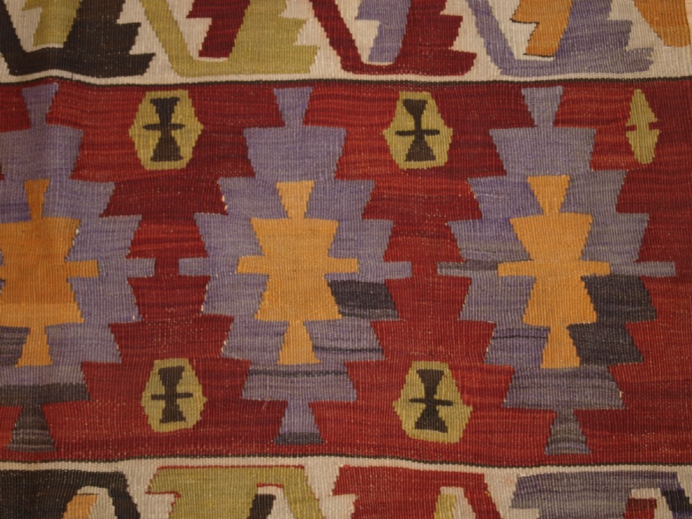 OLD TURKISH ANATOLIAN KILIM OF TRADITIONAL DESIGN, CIRCA 1930. View VI