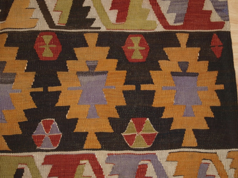 OLD TURKISH ANATOLIAN KILIM OF TRADITIONAL DESIGN, CIRCA 1930. View VII