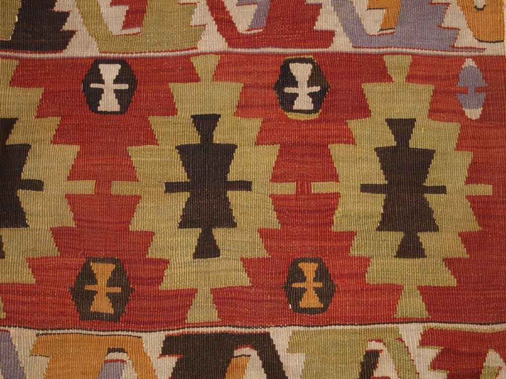 OLD TURKISH ANATOLIAN KILIM OF TRADITIONAL DESIGN, CIRCA 1930. View VIII