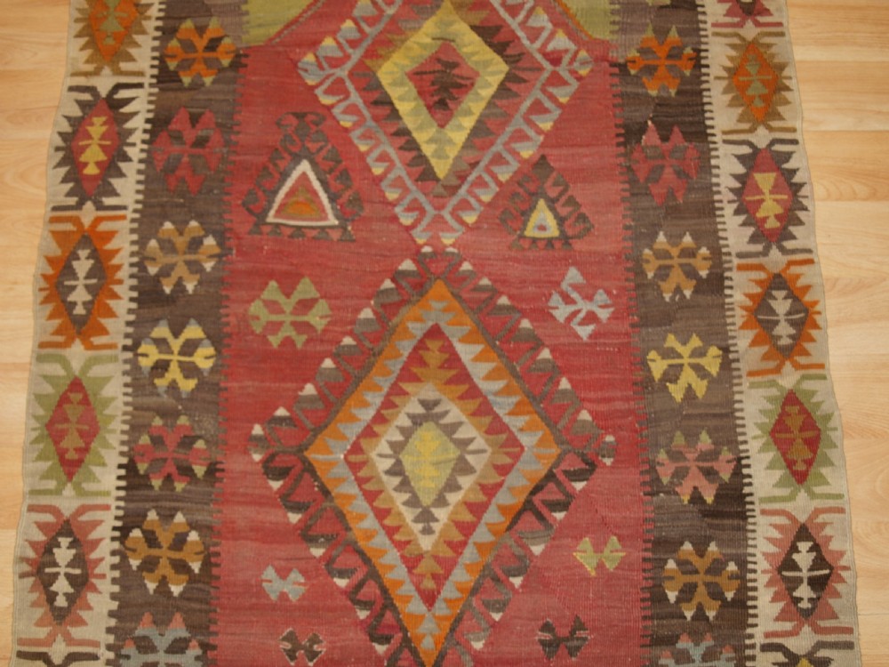 ANTIQUE TURKISH KAYSERI PRAYER KILIM, SOFT PASTEL COLOURS, CIRCA 1920. View IV