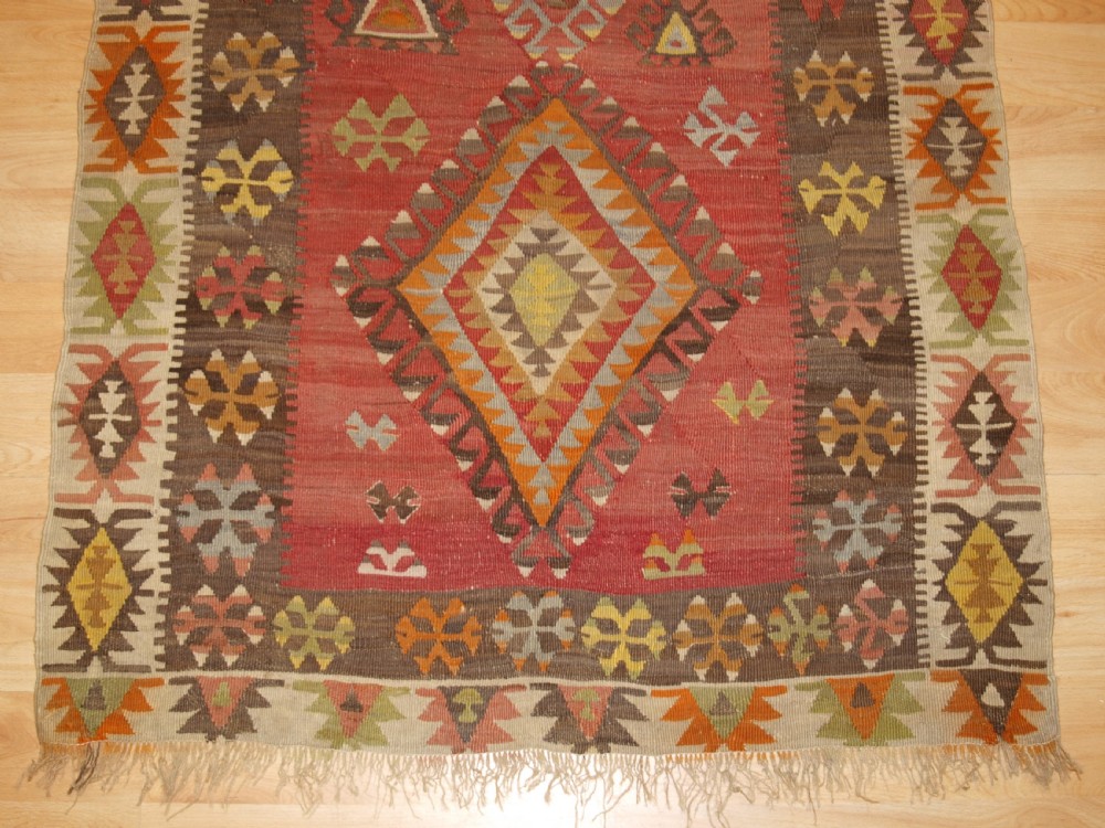 ANTIQUE TURKISH KAYSERI PRAYER KILIM, SOFT PASTEL COLOURS, CIRCA 1920. View V