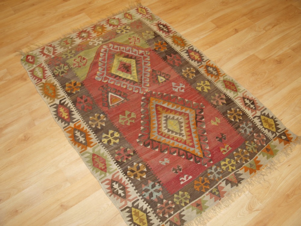 ANTIQUE TURKISH KAYSERI PRAYER KILIM, SOFT PASTEL COLOURS, CIRCA 1920. View VIII